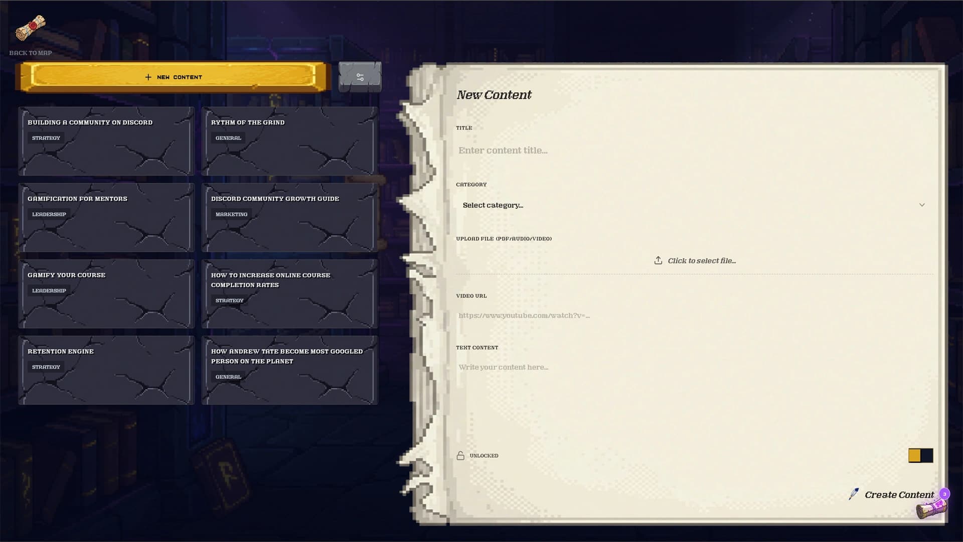 NetGrind quests and scroll UI screenshot