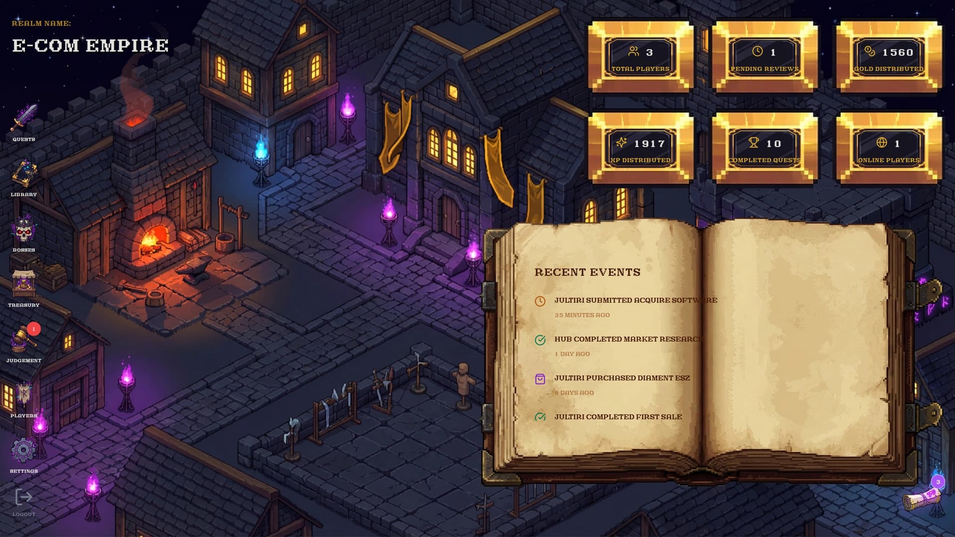 Live feed and monitoring screenshot