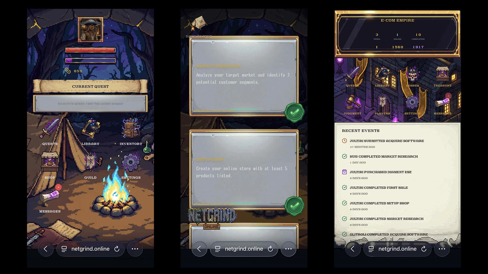 Mobile dashboard screenshot